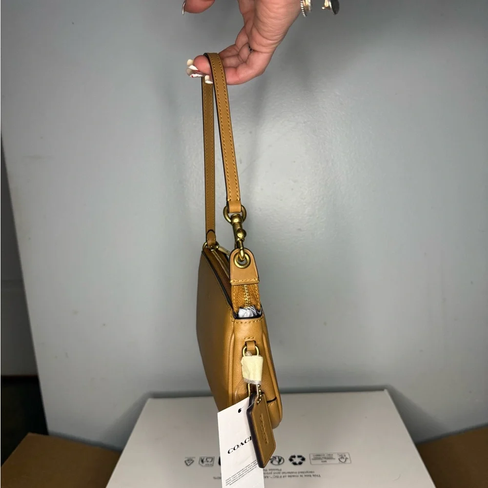 Coach Tan Mini Plaza Shoulder Bag with Gold Hardware - Picture 3 of 7